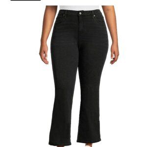 Time and Tru Women's Size 12 Mid Rise Bootcut  Slit leg Jeans Black Inseam 31''